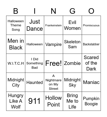 Halloween 2 Bingo Card