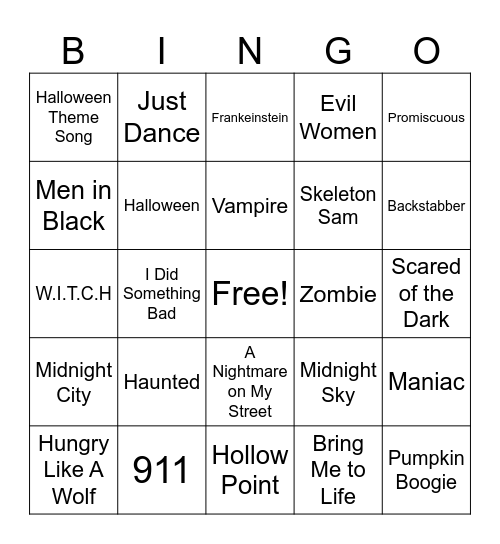 Halloween 2 Bingo Card