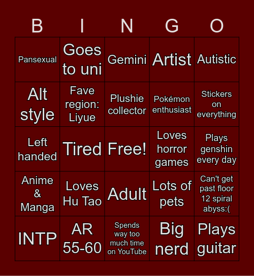 How similar are we? Bingo Card