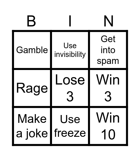 Blade Ball Bingo Card