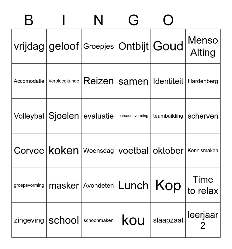 BINGOHOME Bingo Card