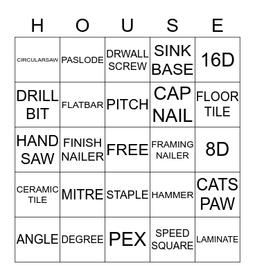CONSTRUCTION BINGO Card