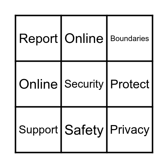 Online Safety & Security Bingo Card