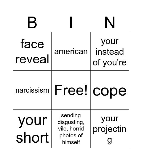 peeter Bingo Card