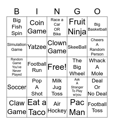 DAVE AND BUSTERS BINGO BDAY FUN Bingo Card