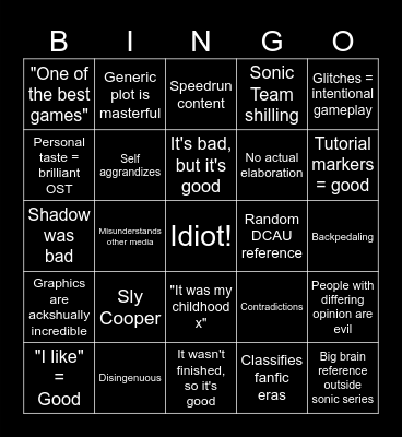 Joo's Reviews Bingo Card