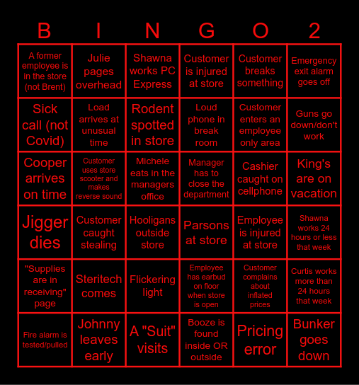 Team Bingo 2!!?!! Bingo Card