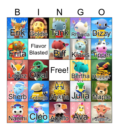 Villager Hunt Bingo Card
