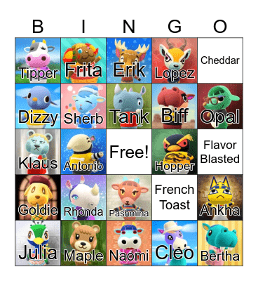 Villager Hunt Bingo Card