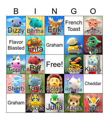 Villager Hunt Bingo Card