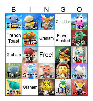 Villager Hunt Bingo Card