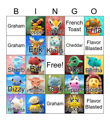 Villager Hunt Bingo Card
