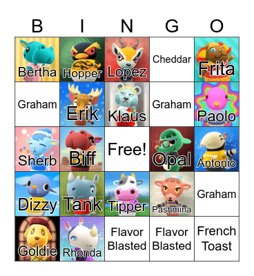 Villager Hunt Bingo Card