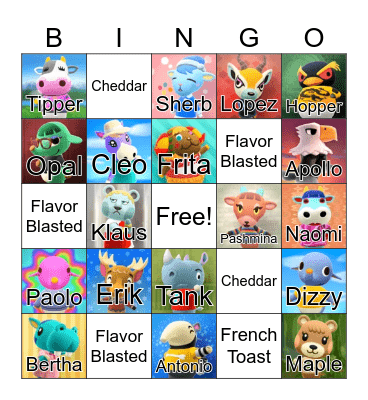 Villager Hunt Bingo Card
