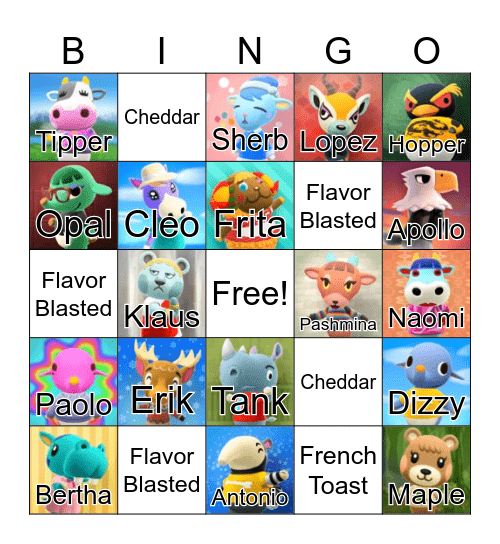 Villager Hunt Bingo Card