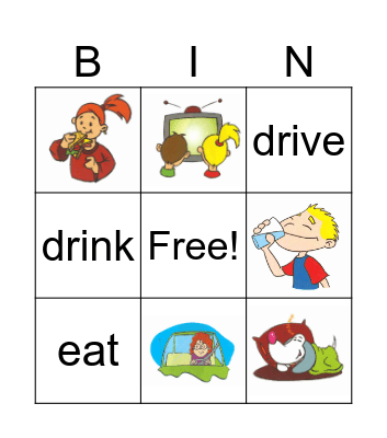 9a_acition verb bingo Card