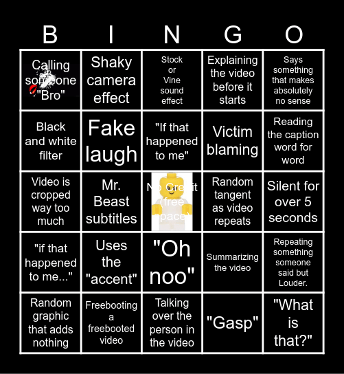 Sssniperwolf Bingo Card