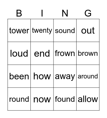 T4C9 Phonics and sight words Bingo Card