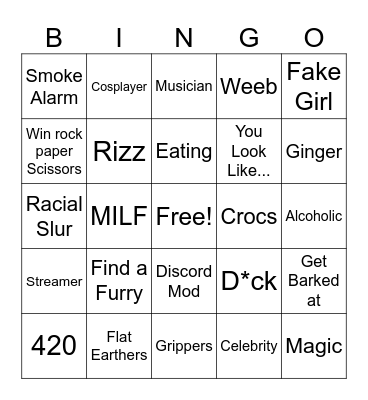 Follow My Youtube/Tiktok @OliverBassham Bingo Card