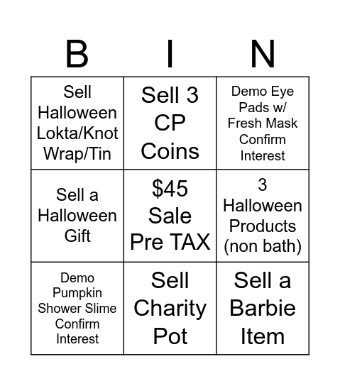 Hallo Bin Bingo Card
