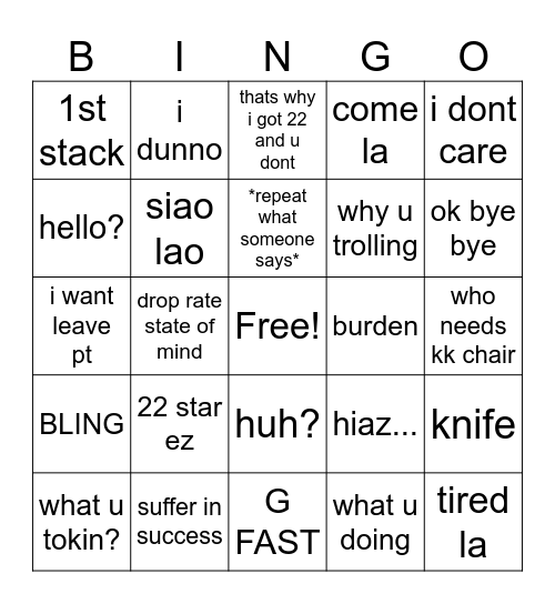 gran Bingo Card