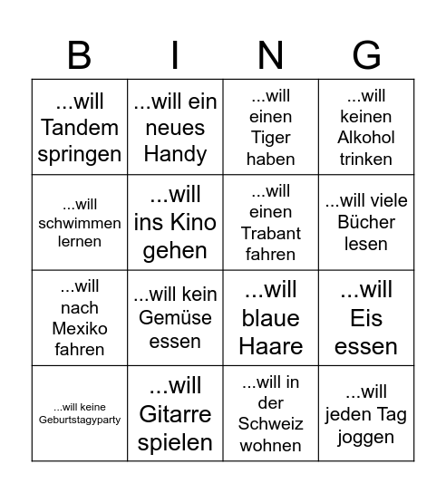 will1 Bingo Card