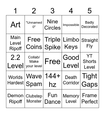 recent tab bingo Card