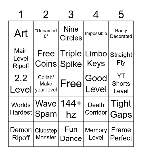 recent tab bingo Card