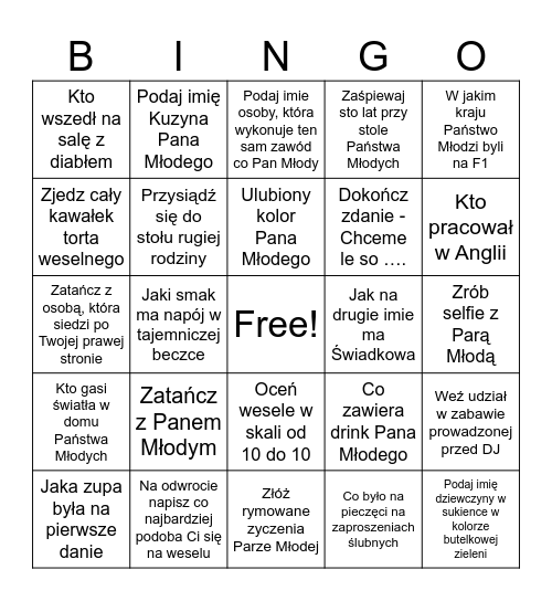 Ola i Filip Bingo Card