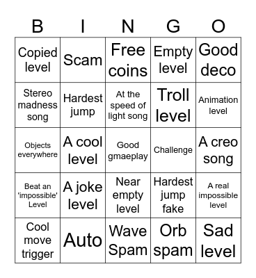 Recent tab bingo Card
