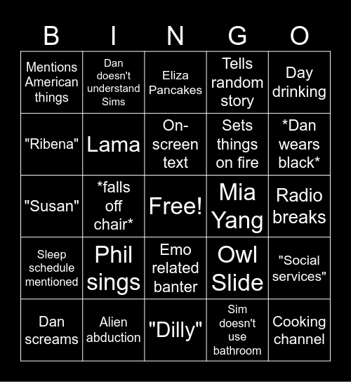 Dan and Phil play The Sims BINGO Card