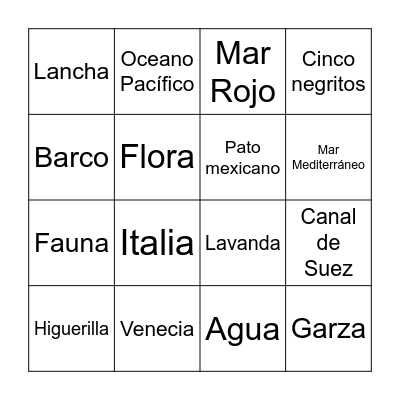 Bingo de canales Bingo Card