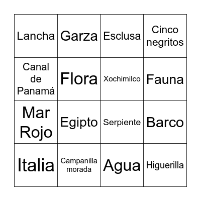 Bingo de canales Bingo Card