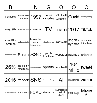 Akadémiai bingo Card