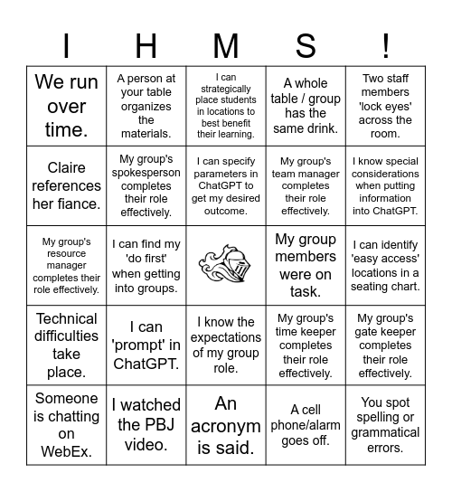 Transforming Classroom Seating with ChatGPT Bingo Card