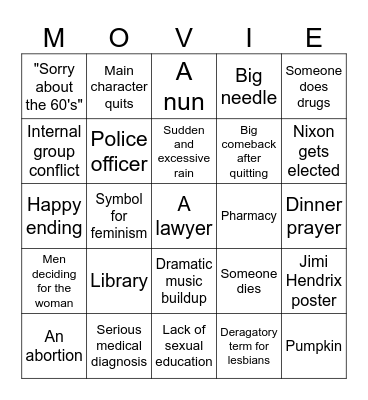 Calling Jane Bingo Card