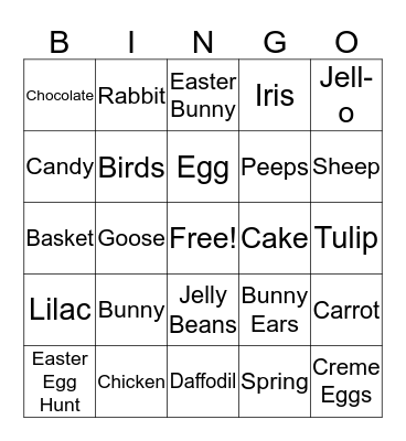 Easter Bingo Card