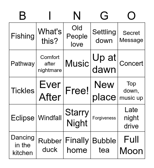 Good Things Happen Bingo Card