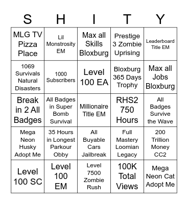 THE FINAL ONE Bingo Card