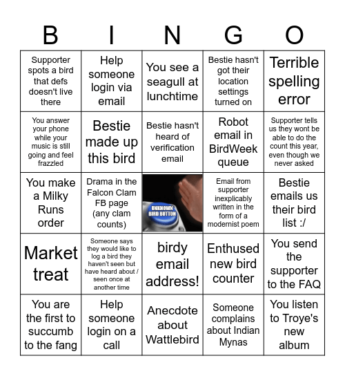 SC BirdWeek Bingo Card