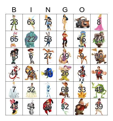 DISNEY BINGO Card