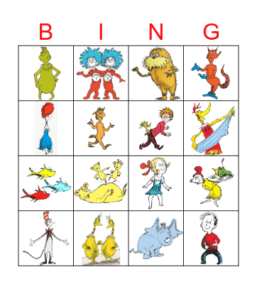 Dr Seuss Baby Bingo Card