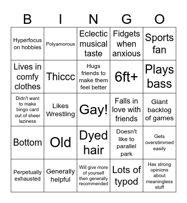 Cassidy Boingo Bingo Card