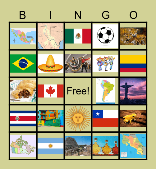 World Geography BINGO Bingo Card