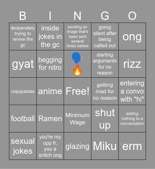 Ian, Grayson, and Hope Bingo Card