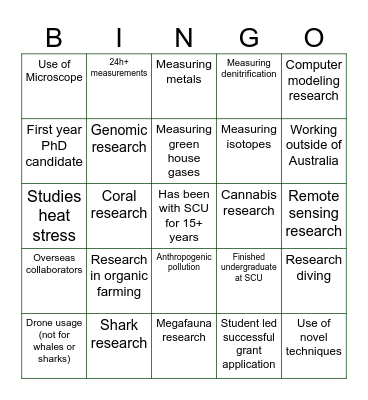 RISE 2023 Bingo Card