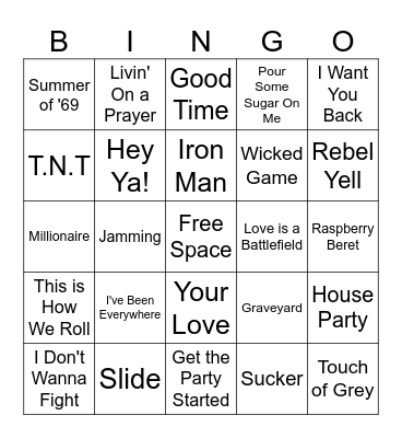 MUSIC BINGO 13 Bingo Card