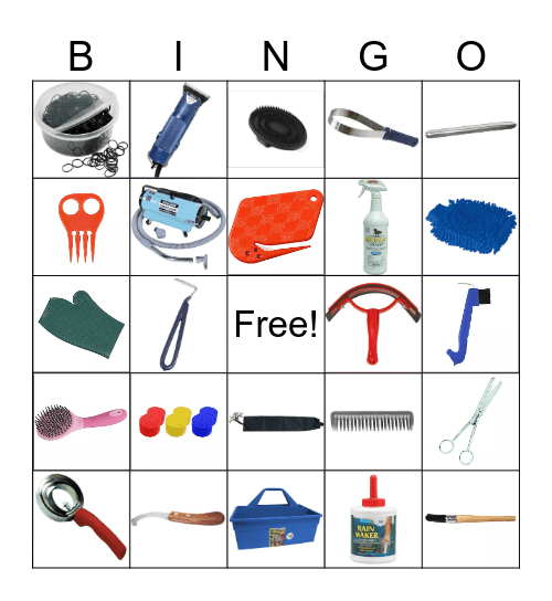 Grooming Tools Bingo Card