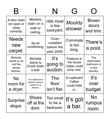 Open for inspection bingo Card
