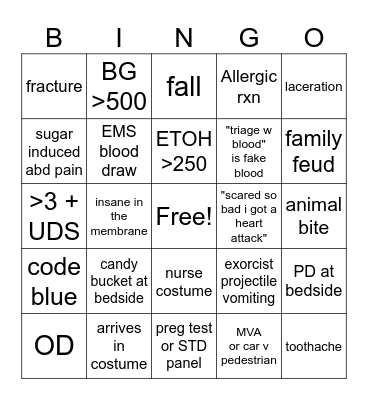 Halloween bingo Card